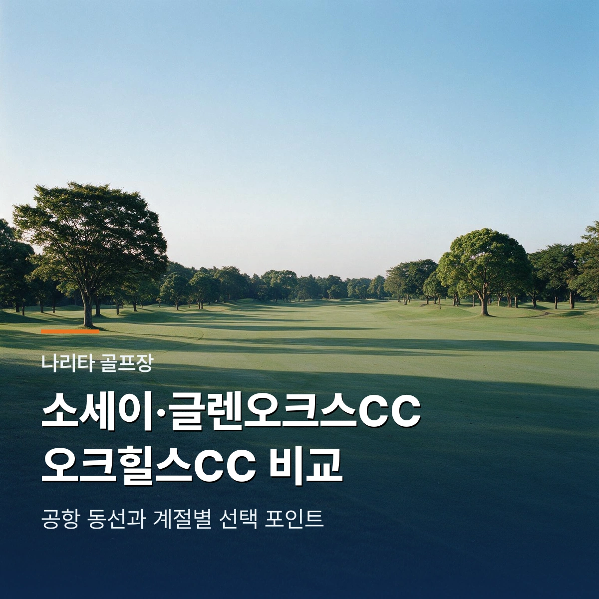 PGM 소세이CC·글렌오크스CC·오크힐스CC 비교 | 나리타공항 근처 골프장