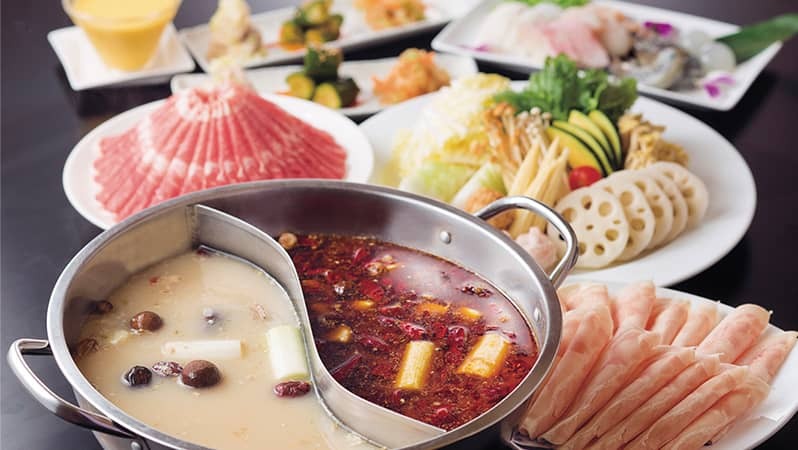 HOT CROSS POINT SANTA MONICA 레스토랑의 샤부샤부 식사