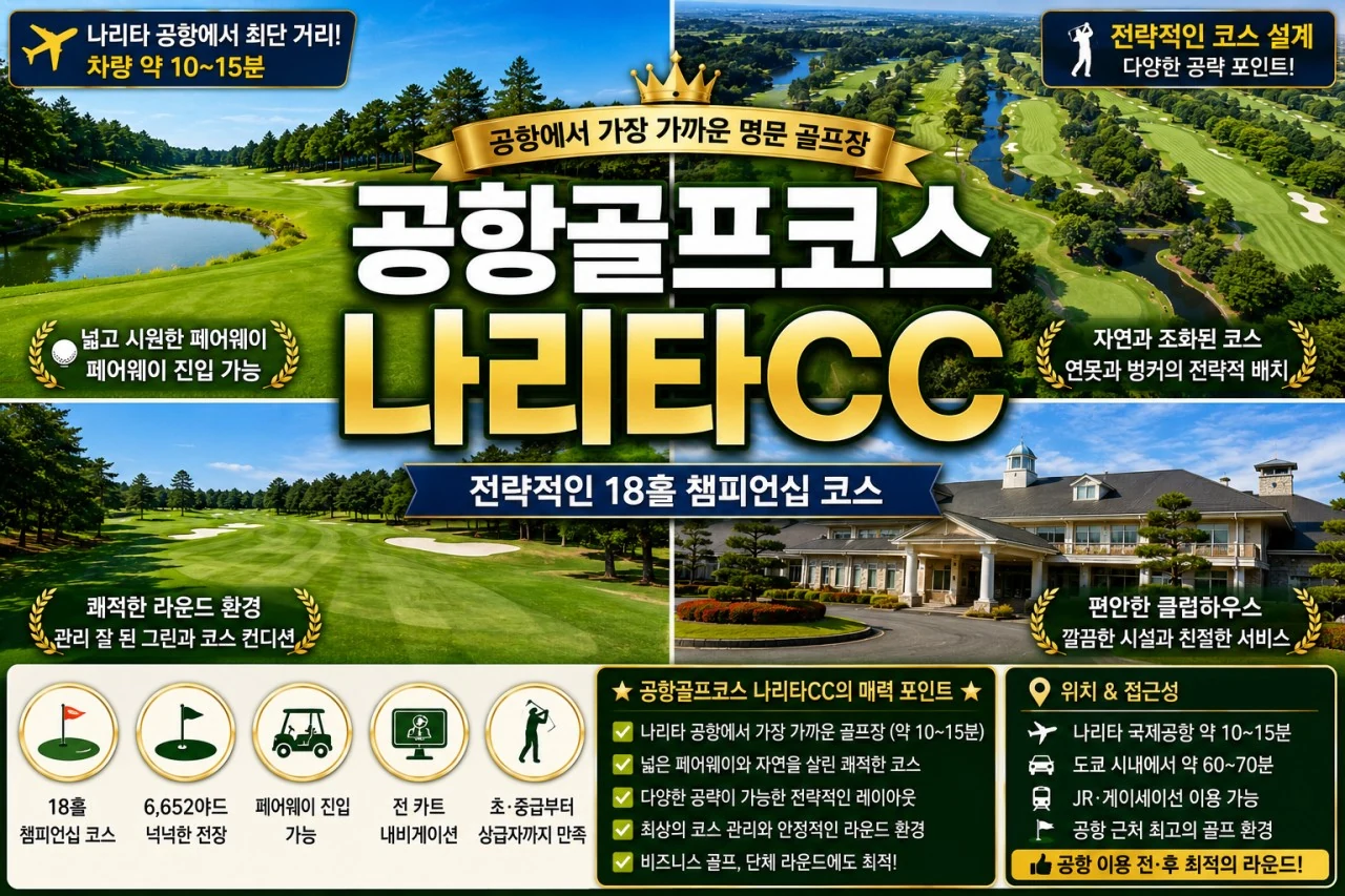 공항골프코스 나리타CC 페어웨이와 코스 레이아웃