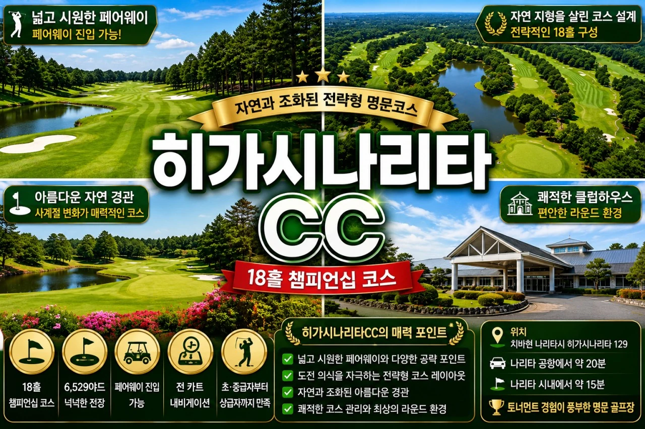 나리타히가시CC 페어웨이와 코스 레이아웃