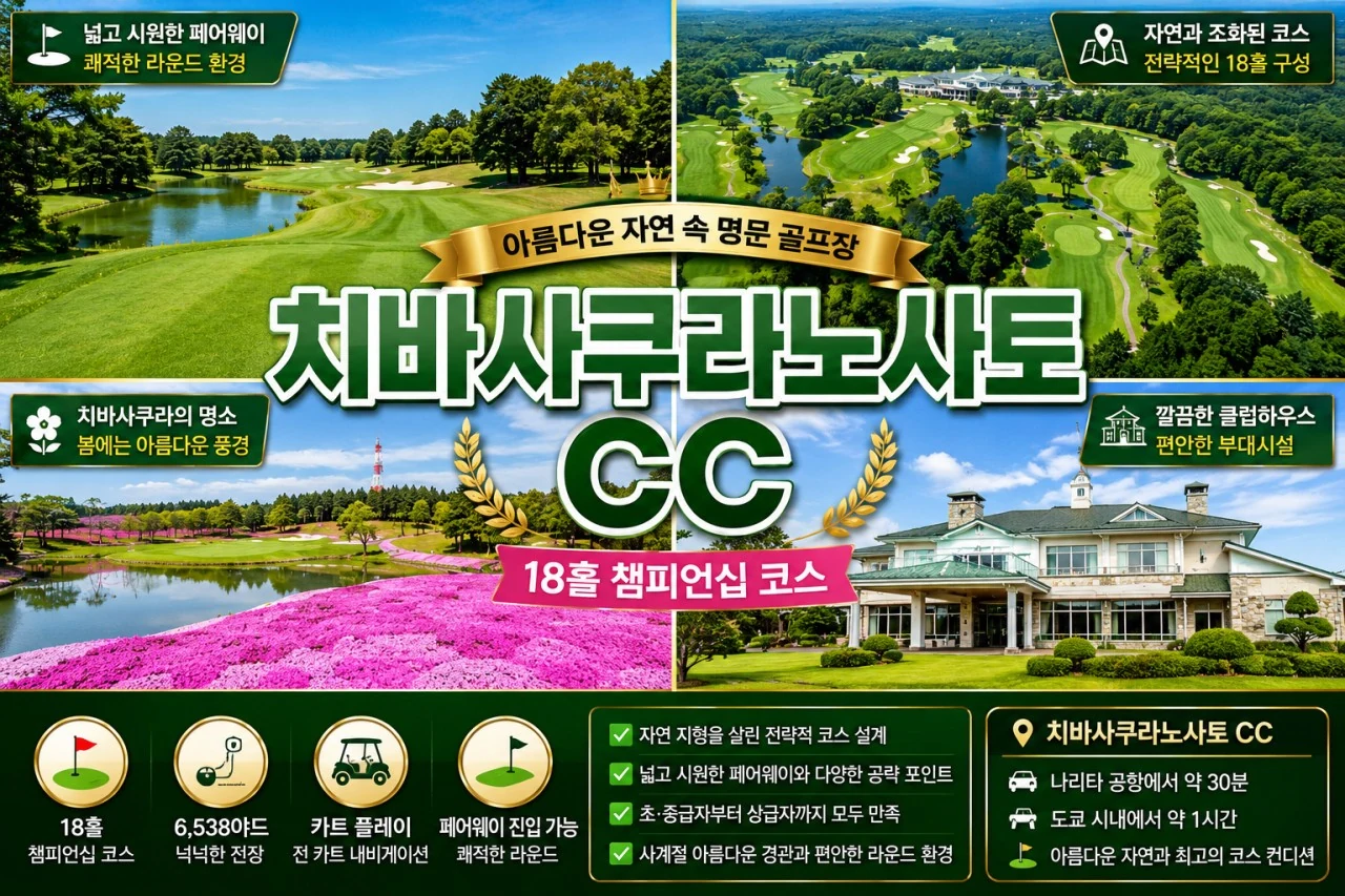 치바사쿠라노사토CC 페어웨이와 코스 레이아웃
