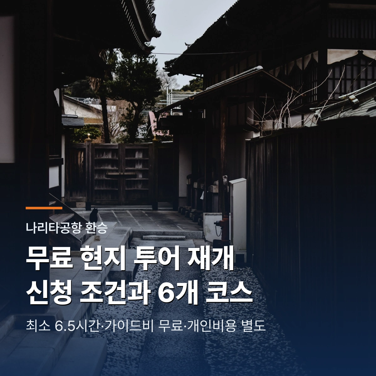 나리타공항 환승 무료 현지 투어 재개｜최소 6.5시간과 6개 코스
