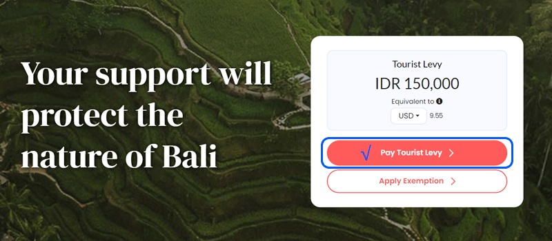 Love Bali 발리 관광세 납부 2단계 화면